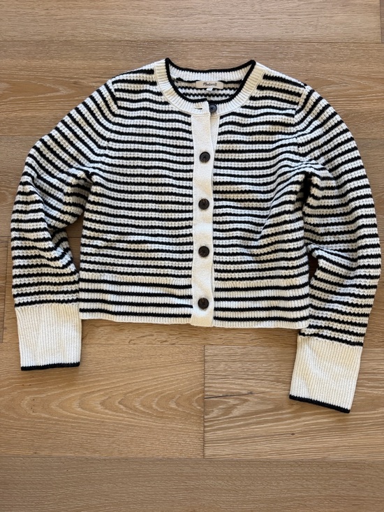 Madewell Sweaters - Madewell Striped 100% soft Wool Cardigan size M